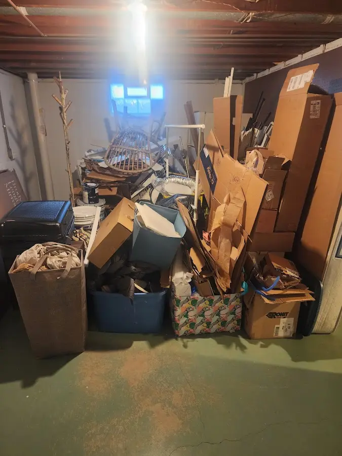 Roll-off dumpster container at job site for 20 Yard Dumpster Rental in Trotwood